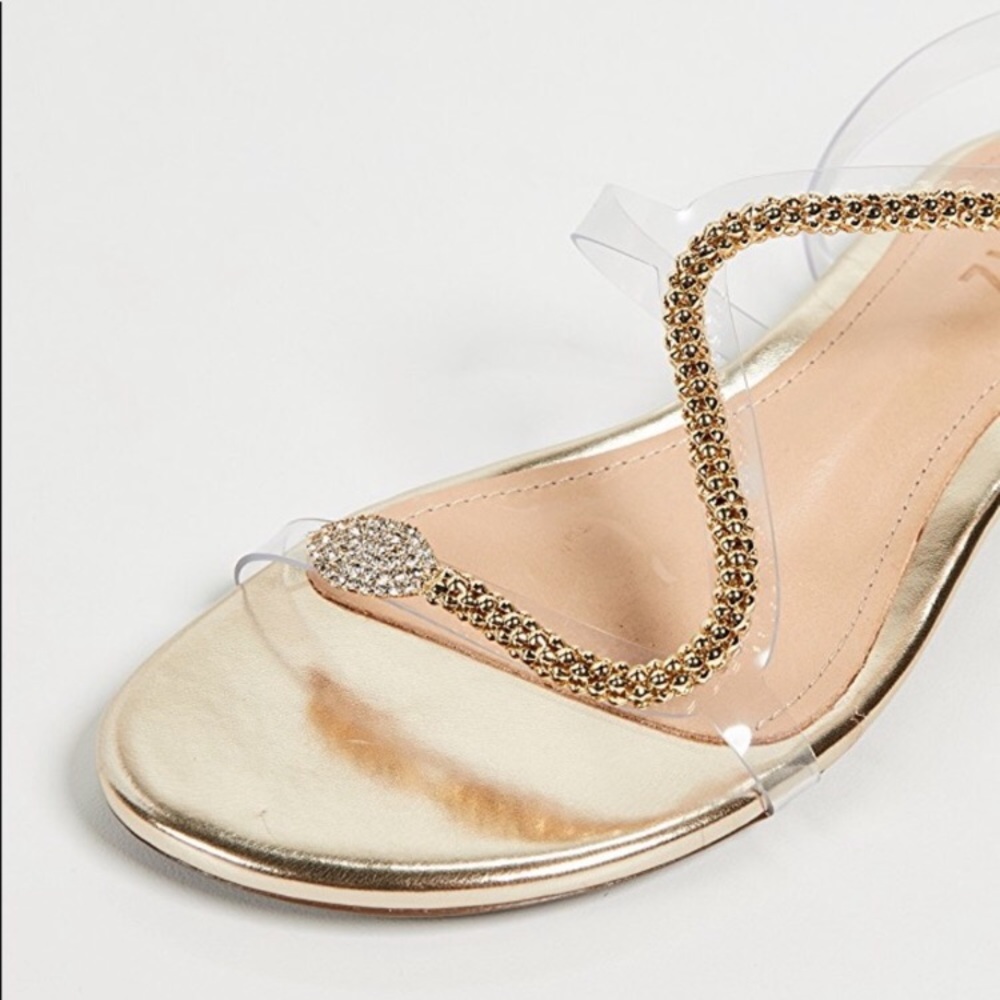 Designer SCHUTZ gold embellished sandals - Picture 2 of 6